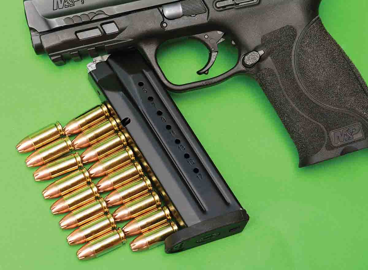 The M&P M2.0 features a 17-round steel magazine.